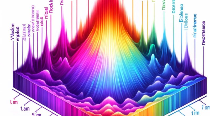 Oto grafika przedstawiająca spektrum barw z różnymi długościami fal światła