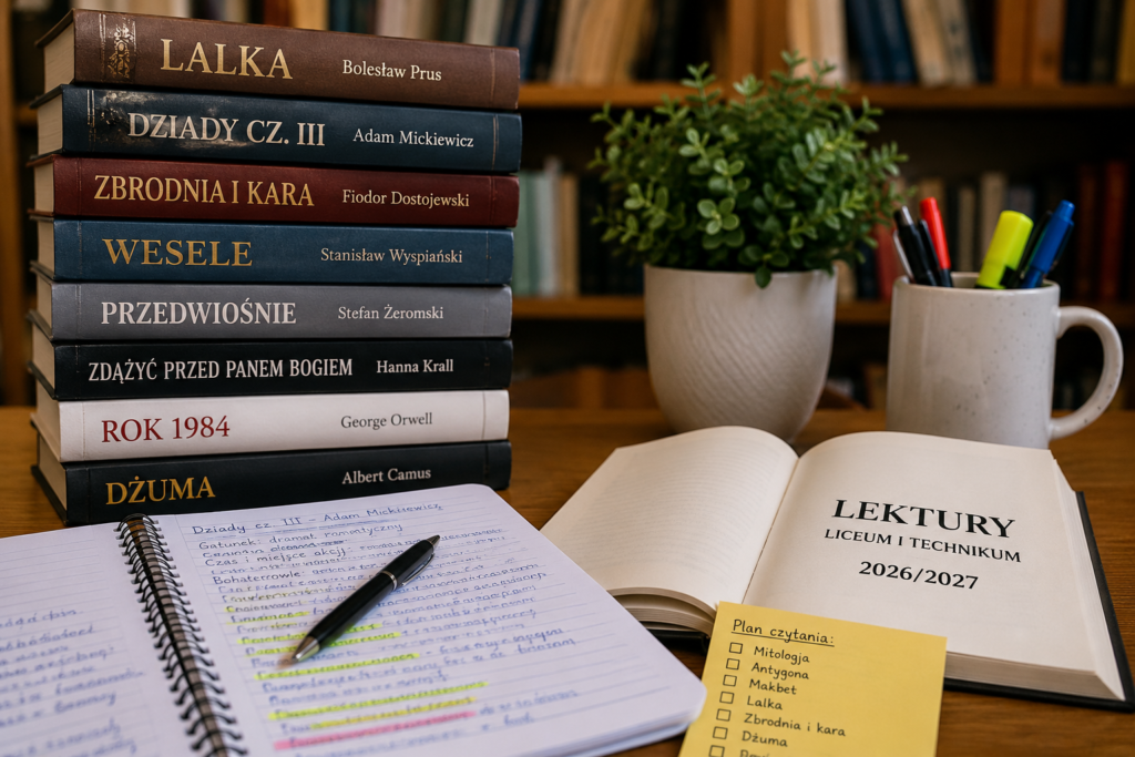 Lektury w liceum i technikum 2026/2027 – pełna lista lektur obowiązkowych i uzupełniających